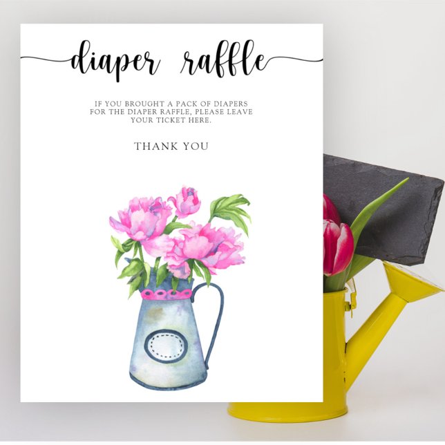 Flowers baby shower Diaper raffle Poster (Creator Uploaded)