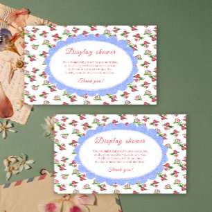 Flowers baby shower - display shower enclosure card