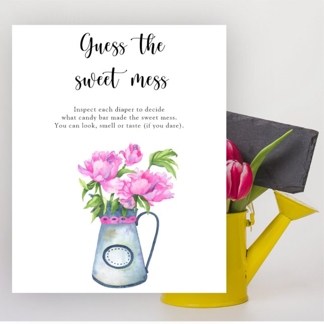 Flowers baby shower Guess the sweet mess game Poster (Creator Uploaded)