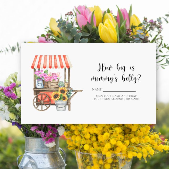 Flowers baby shower - How big is mommy's belly Enclosure Card (Creator Uploaded)