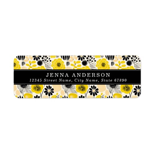 Flowers Background Address Label