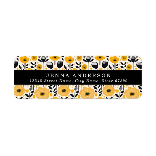Flowers Background Address Label