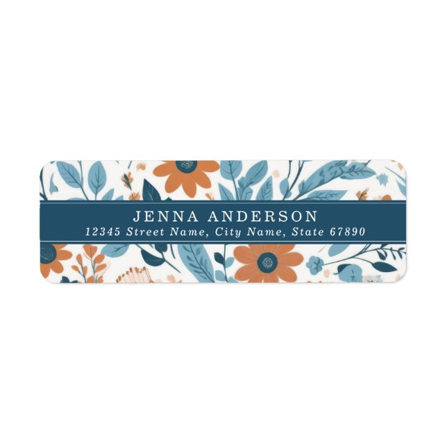 Flowers Background Address Label (Front)