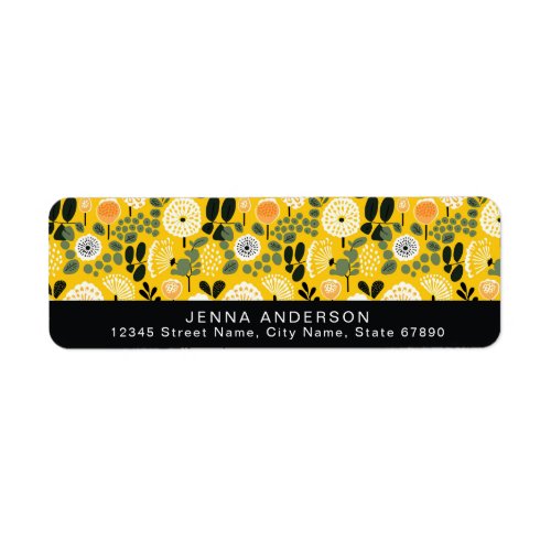 Flowers Background Address Label