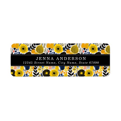 Flowers Background Address Label