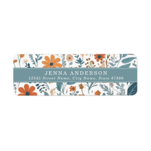 Flowers Background Address Label