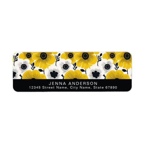 Flowers Background Address Label