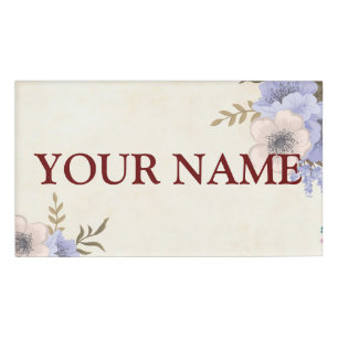 Flowers background - Customize your own Name Tag