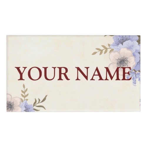 Flowers  background _ Customize your own Name Tag
