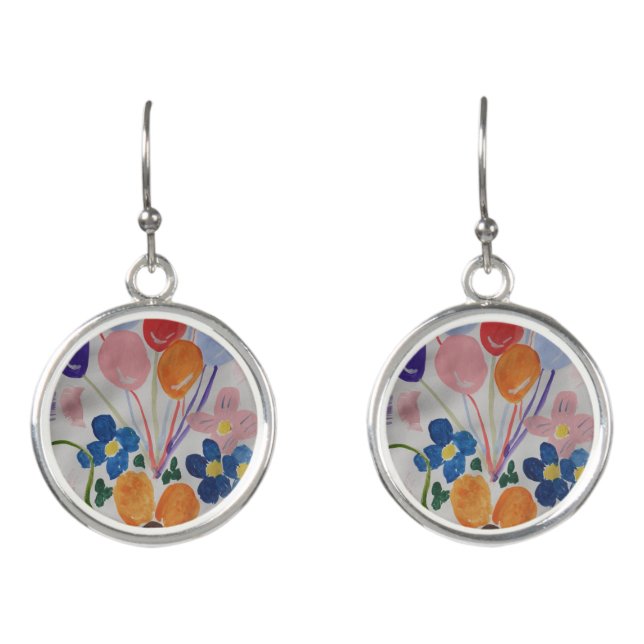 Flowers & Balloons Earrings (Front)