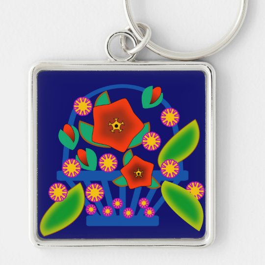 Flowers Basket Keychain