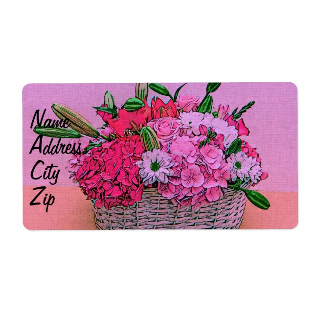 Flowers basket painting label (Front)
