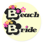 Flowers Beach Bride T-shirts and Gifts Classic Round Sticker