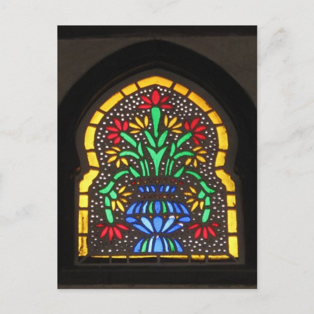 Flowers beautiful Ottoman Stained glass window Postcard (Front)