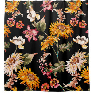 Flowers beautiful pattern seamless. Fabric texture Shower Curtain