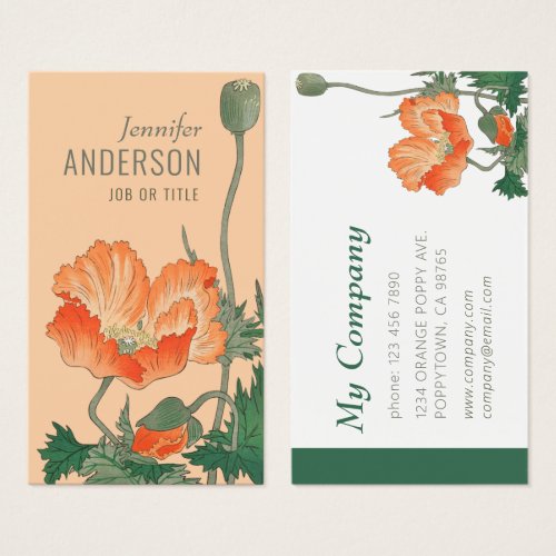 Flowers Beauty Japanese poppy CC0483 Business card