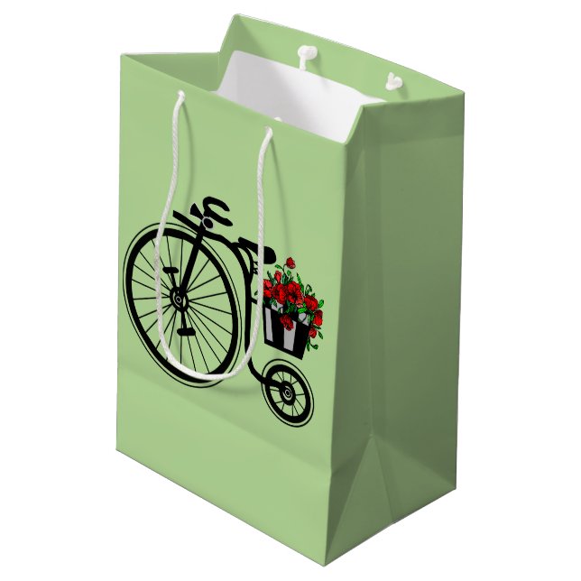 Flowers Bike Gift Bag - Your Colors - Text (Back Angled)