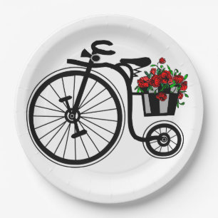 Flowers Bike Paper Plates