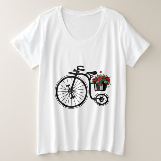 Flowers Bike T-Shirt (Design Front)