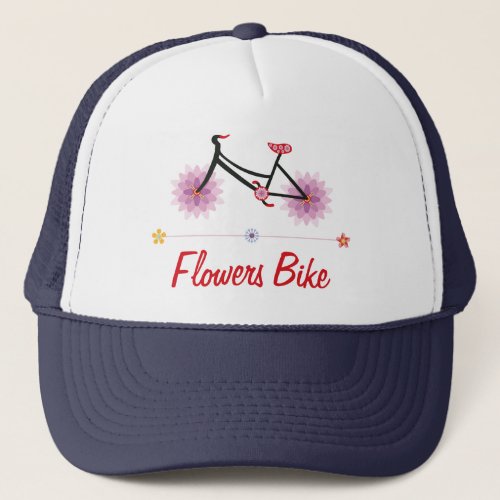 Flowers Bike Trucker Hat