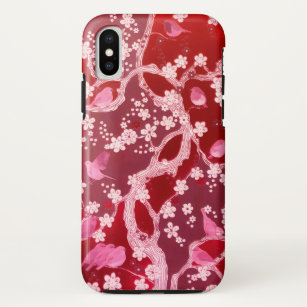 Flowers Bird Cherry Blossoms Blush Pink iPhone X Case