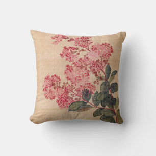 Flowers Birds Fish Album of 13 Leaves, Hydrangea Throw Pillow
