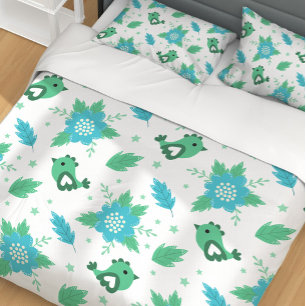 Flowers Birds Pattern Duvet Cover