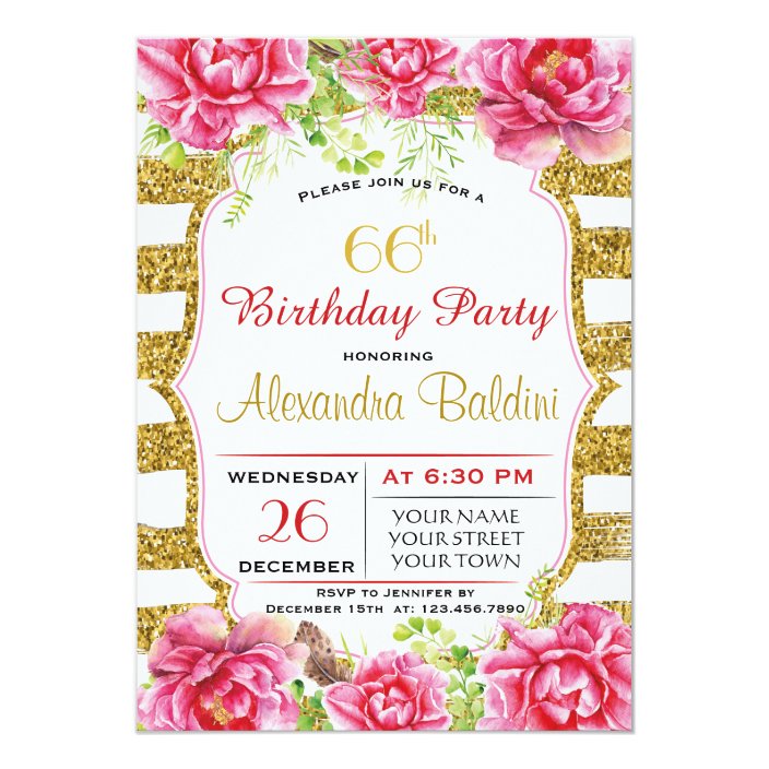 FLOWERS BIRTHDAY PARTY INVITATION