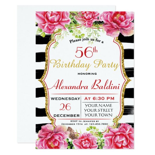 Flowers Birthday Party Invitation 