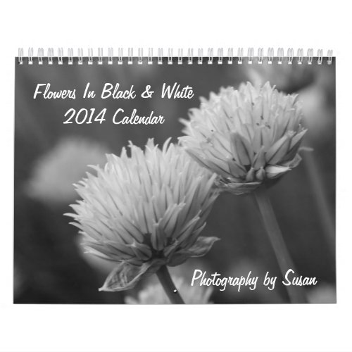 Flowers Black And White Photography  Calendar