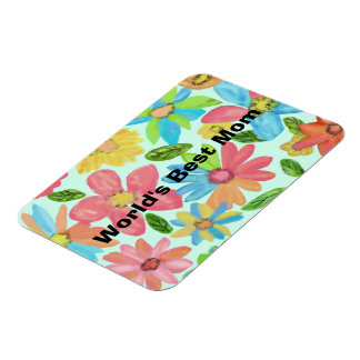 Flowers Bloom Best Mom Premium Magnet