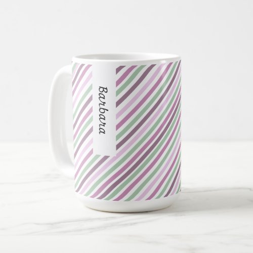 Flowers Bloom Violet Watercolor Chic Stripes Coffee Mug