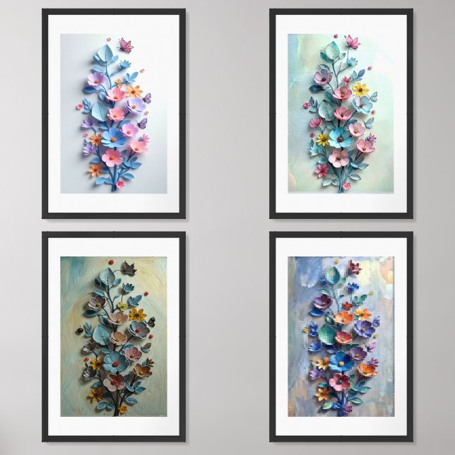 flowers blooming , Home Decor  Wall Art Sets (Front)