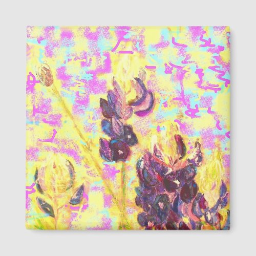 flowers blooming van gogh style magnet