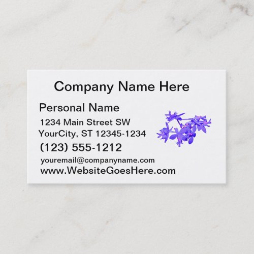 Flowers Blue Tinted Ground Orchid Business Card Template