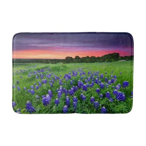 Flowers  Bluebonnets at Sunset Texas Bath Mat