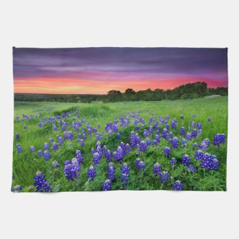 Flowers | Bluebonnets At Sunset Texas Kitchen Towel by intothewild at Zazzle