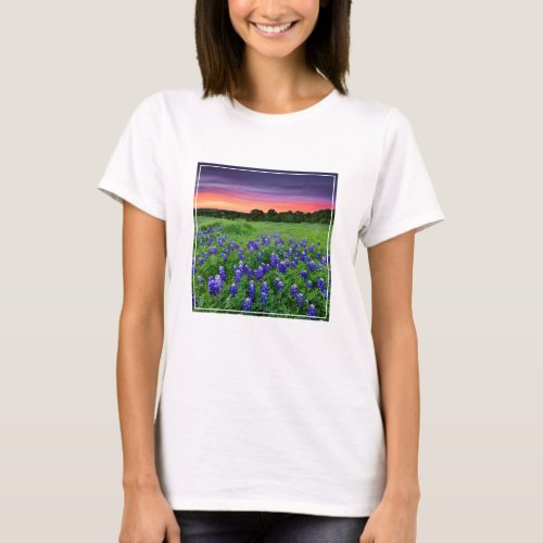 Flowers  Bluebonnets at Sunset Texas T_Shirt