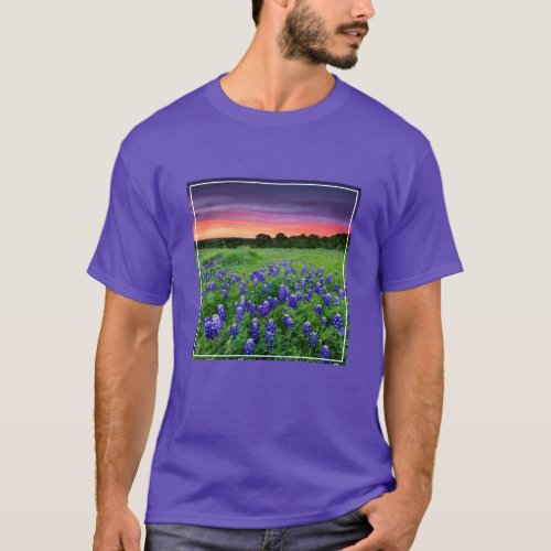 Flowers  Bluebonnets at Sunset Texas T_Shirt