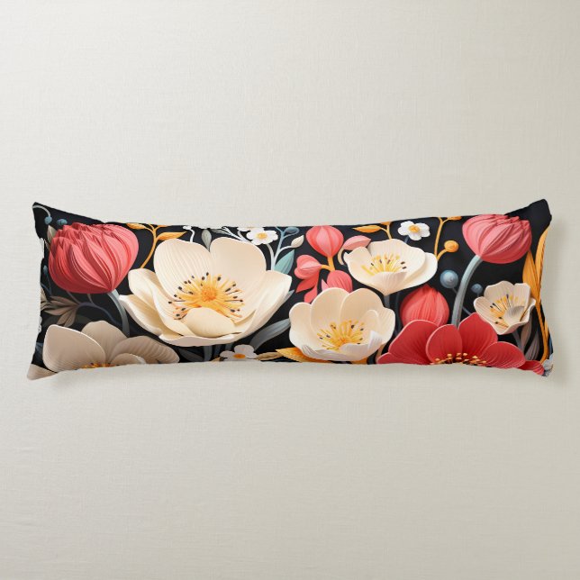 Flowers Body Pillow (Front)