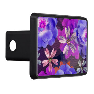 Flowers Boho Floral Cute Pretty Girly Navy Blue Hitch Cover