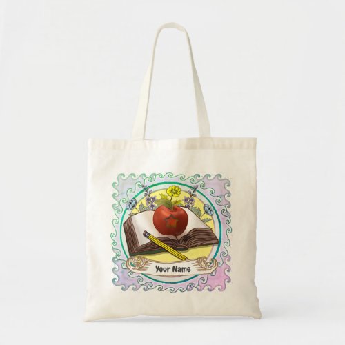 Flowers Book Teacher Tote Bag