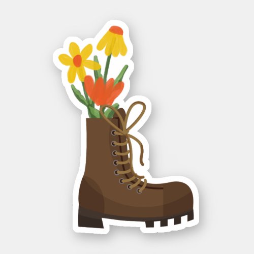 Flowers Boots Aesthetic Cute Floral Botanical Sticker