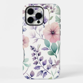 Flowers, Botanical Pattern, Pastel Color iPhone 16 Pro Max Case
