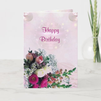 Flowers Bouquet  Birthday Card