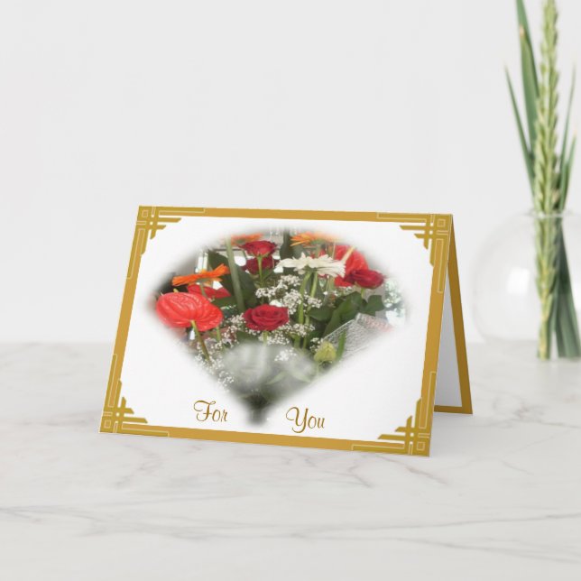 Flowers Bouquet Birthday Card (Front)