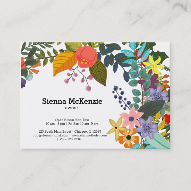 Flowers bouquet business card (Front)