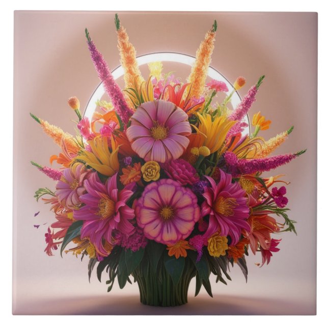 Flowers bouquet Ceramic tile (Front)