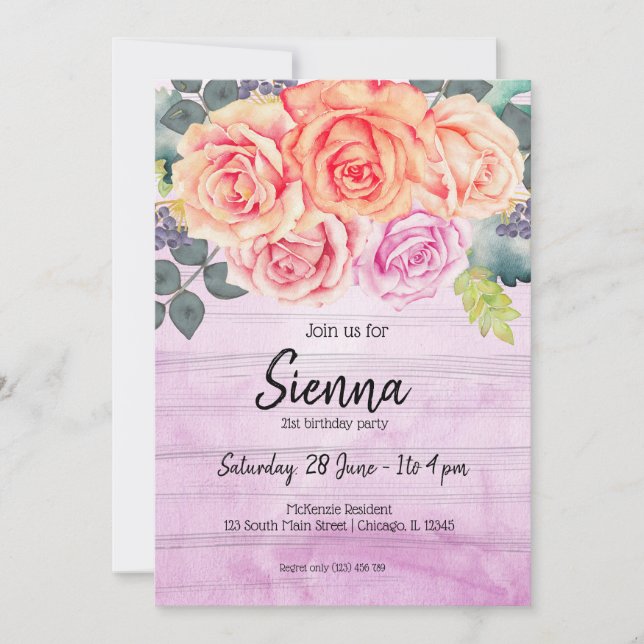 Flowers bouquet for all occasions invitation (Front)