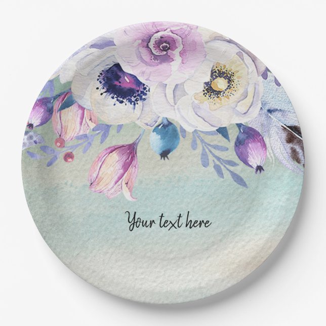 Flowers bouquet for all occasions paper plates (Front)